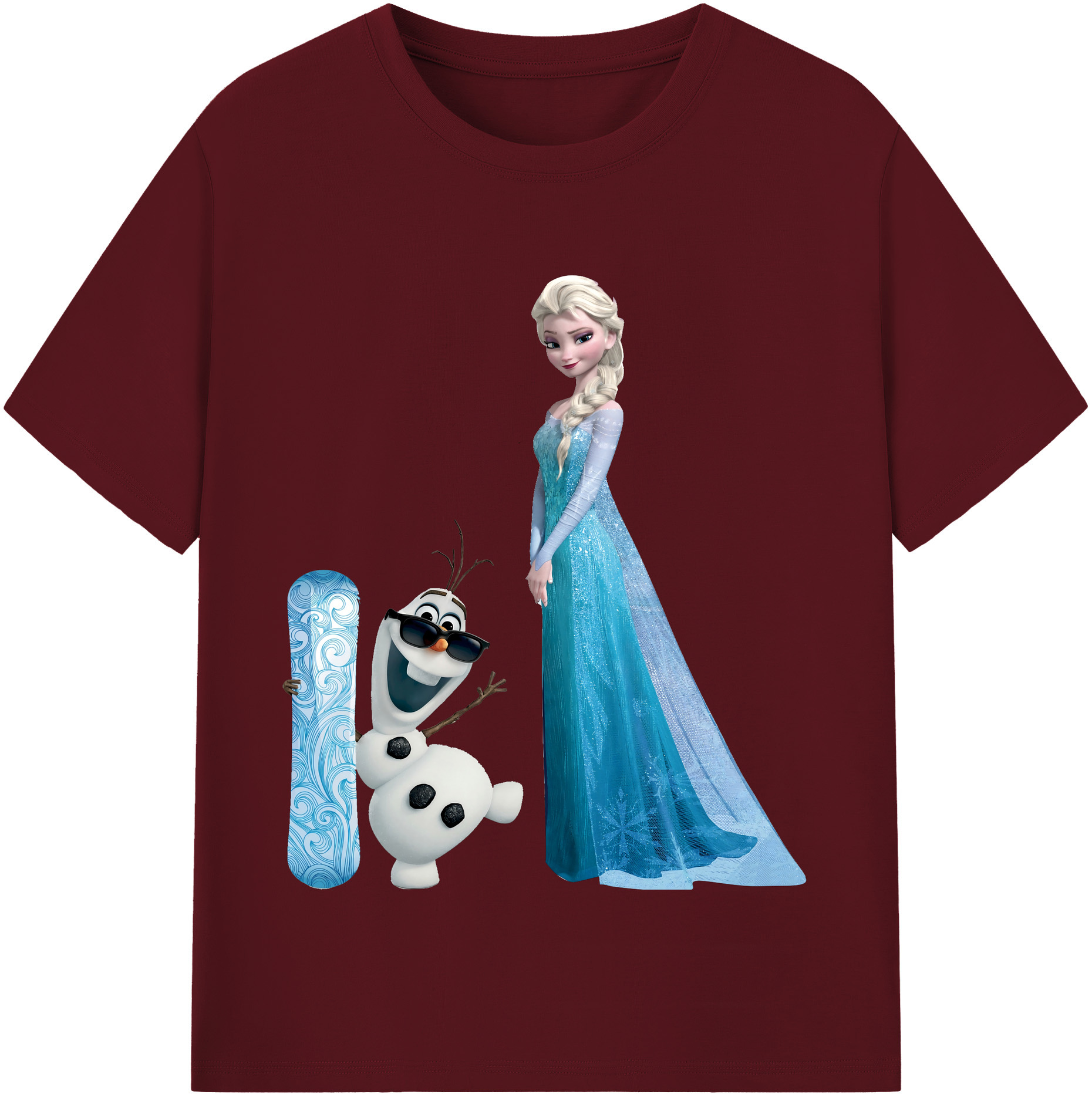 （画像用） アナと雪の女王 アンナ エルサ Frozen Anna Elsa 綿100％半袖Tシャツ（フロントプリント）